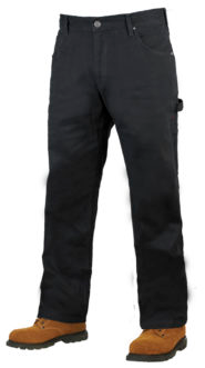 TOUGH DUCK MENS LOOSE-FIT WASHED DUCK PANT BLACK (38Wx32)