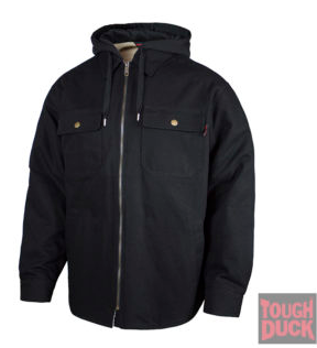 TOUGH DUCK MENS DUCK SHIRT W/SHERPA BLACK (M)