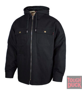 TOUGH DUCK MENS DUCK SHIRT W/SHERPA BLACK MED