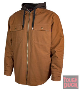 TOUGH DUCK MENS DUCK SHIRT W/SHERPA BROWN (M)