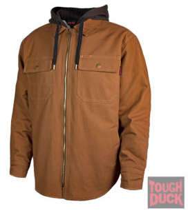 TOUGH DUCK MENS DUCK SHIRT W/SHERPA BROWN MED