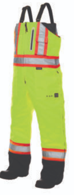 DMB - WORK KING MENS HIVIS WPB BIB OVERALL FLUORESCENT GREEN MED