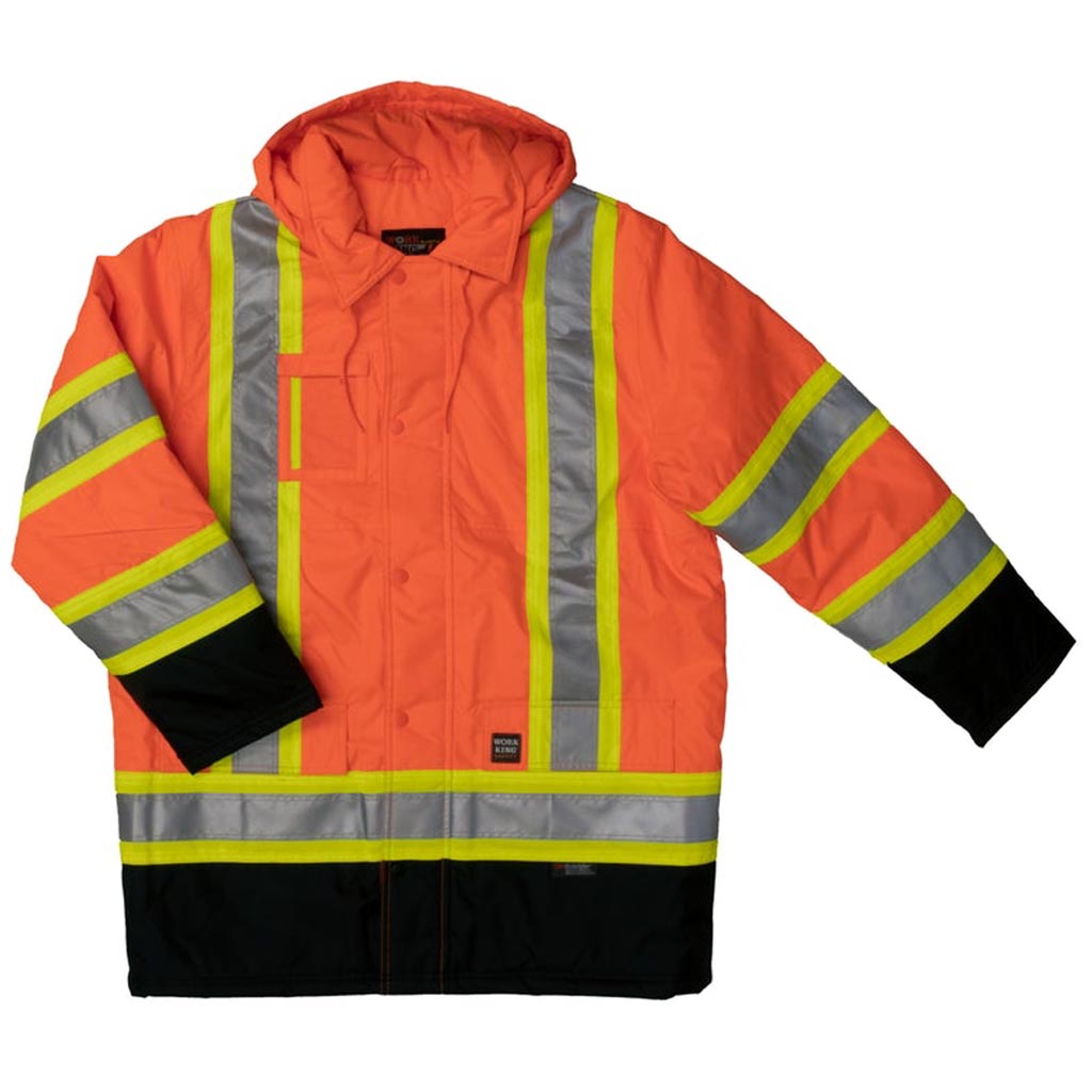 DMB - WORK KING MENS LINED JACKET FLUORESCENT ORANGE MED