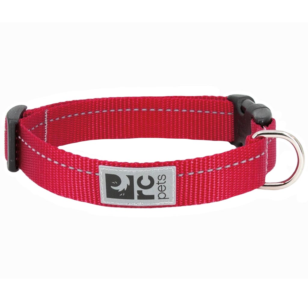 RC PETS CLIP COLLAR PRIMARY SM 3/4" RED