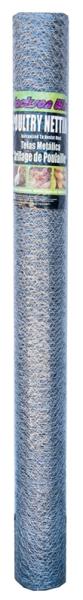 JACKSON WIRE POULTRY NETTING 20GA 50'LX60&quot;W, 1&quot; HEX MESH GALV.