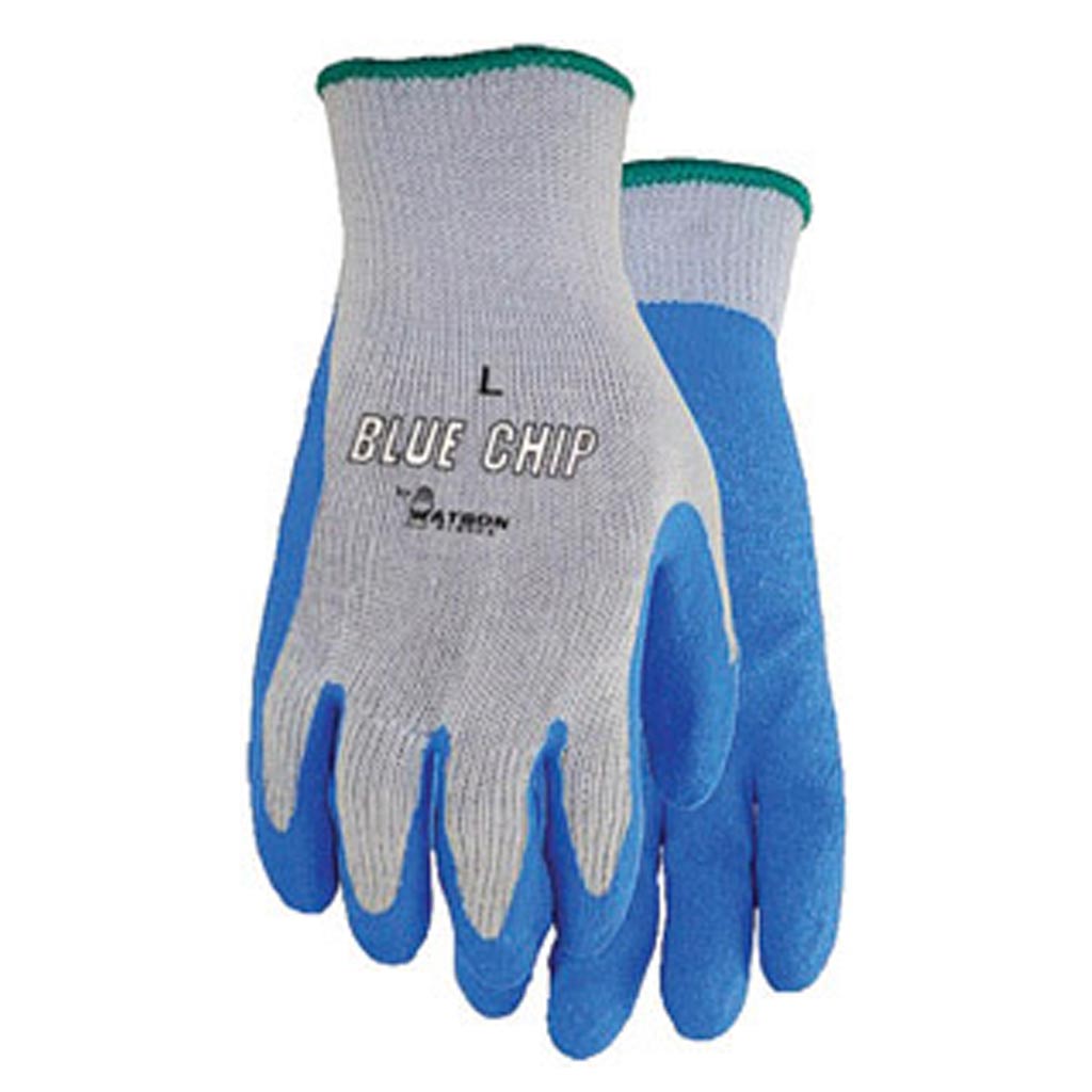 WATSON STEALTH BLUE CHIP RUBBER LATEX PALM POLY GLOVE (M)