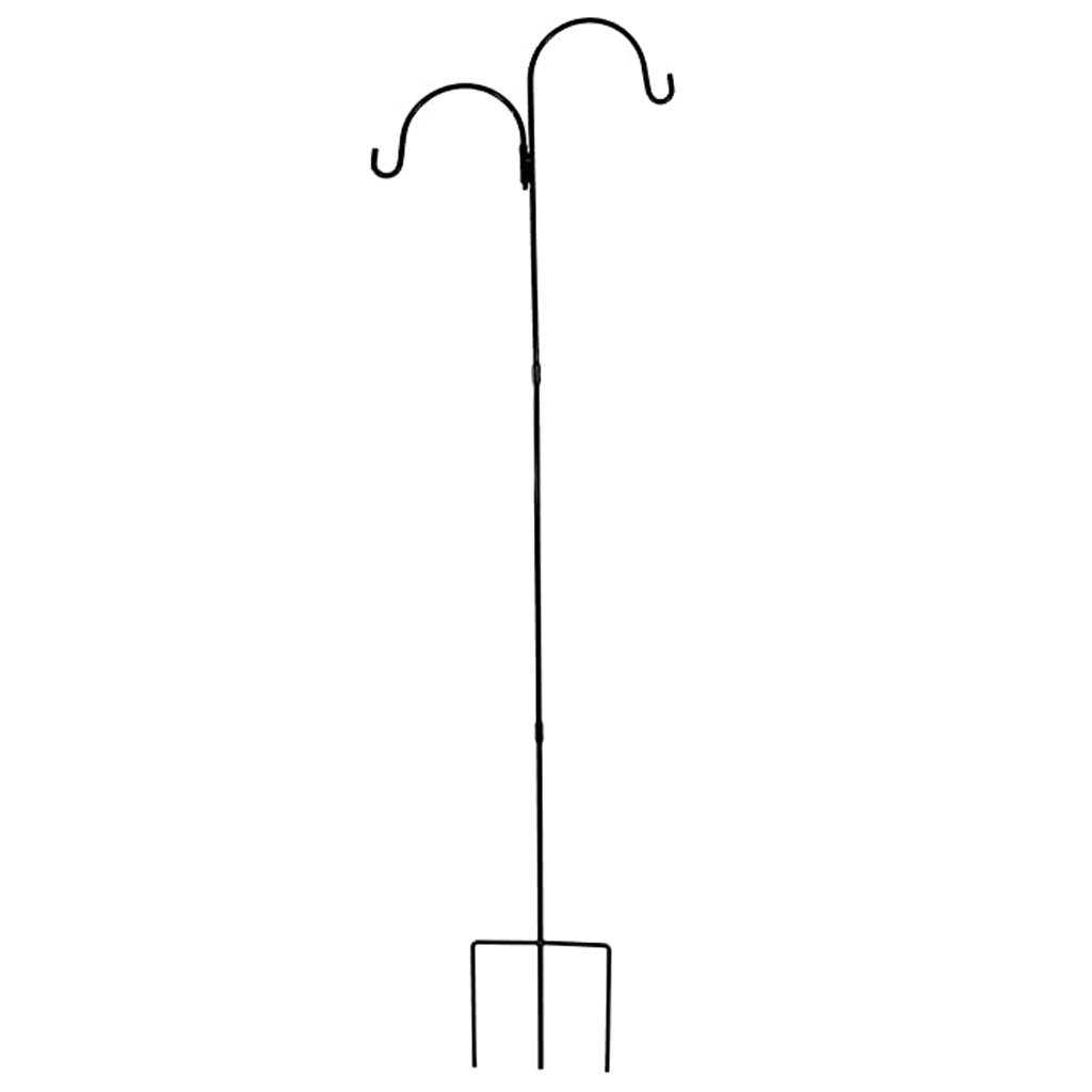 LANDSCAPERS SHEPHERD HOOK DOUBLE 64"H STEEL BLACK