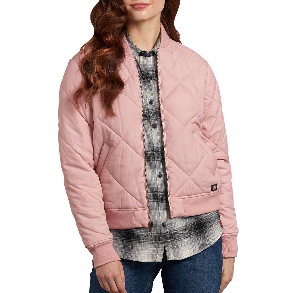 DV - DICKIES WOMEN'S LRG QUILTED BOMBER JACKET PINK