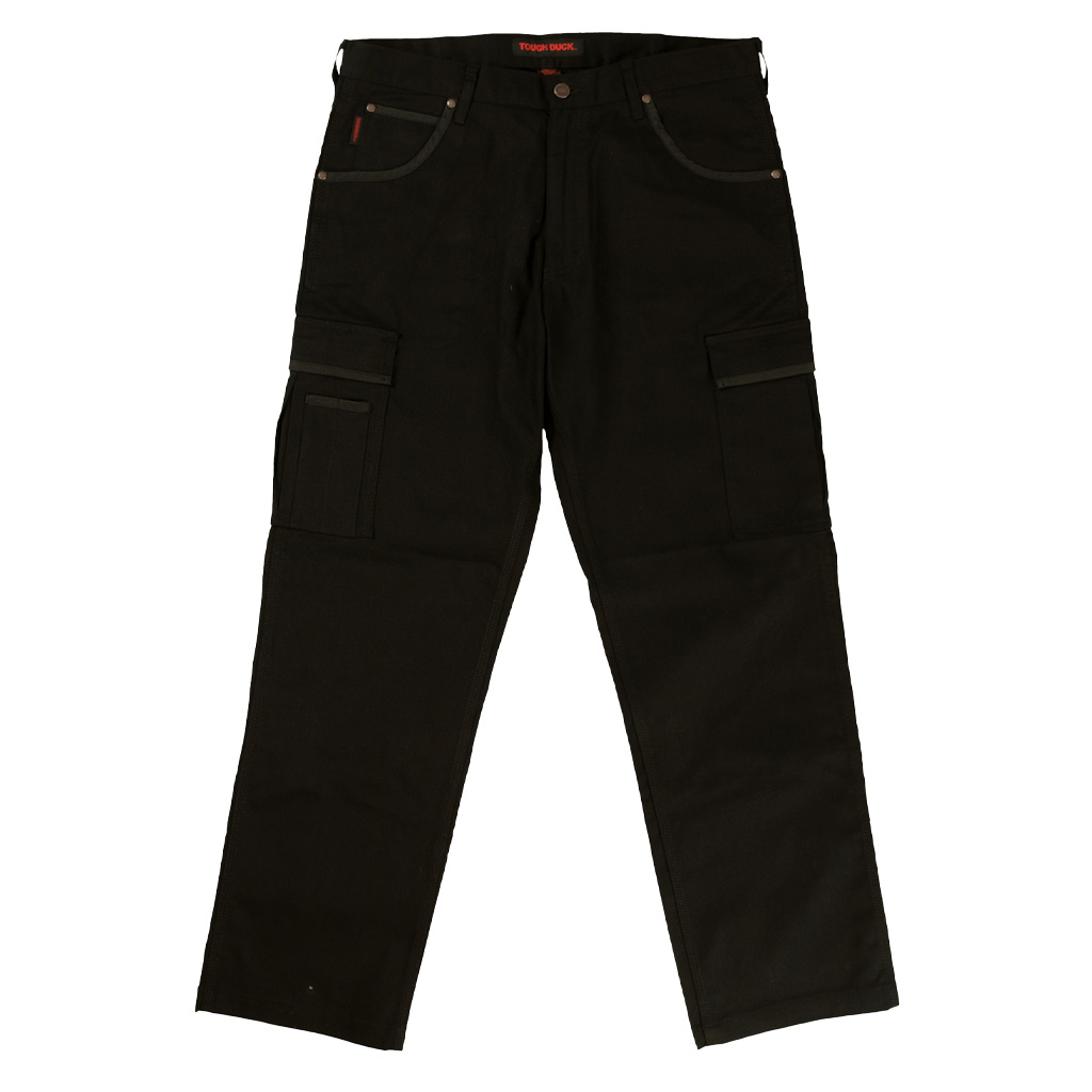 TOUGH DUCK MENS STRETCH CARGO PANT BLACK (30Wx30)