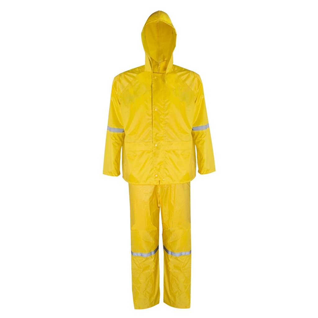 DIAMONDBACK REFLECTIVE 3PC POLY/PVC RAINSUIT YELLOW MEDIUM