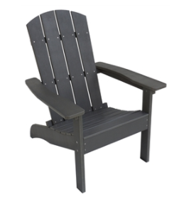 DV - SEASONAL TRENDS ADIRONDACK CHAIR RESIN-POLY FRAME GREY