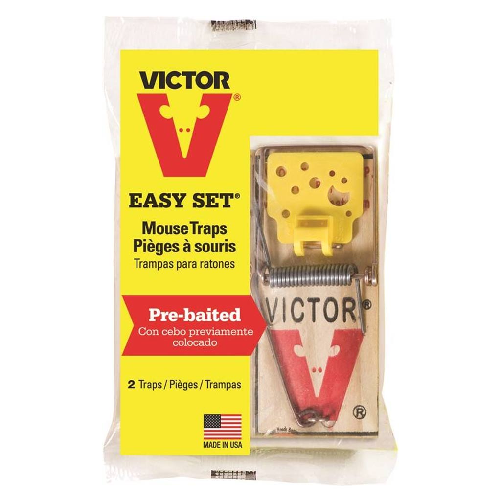 VICTOR EASY SET WOOD MOUSE TRAP PRE-BAITED (2PK) M035