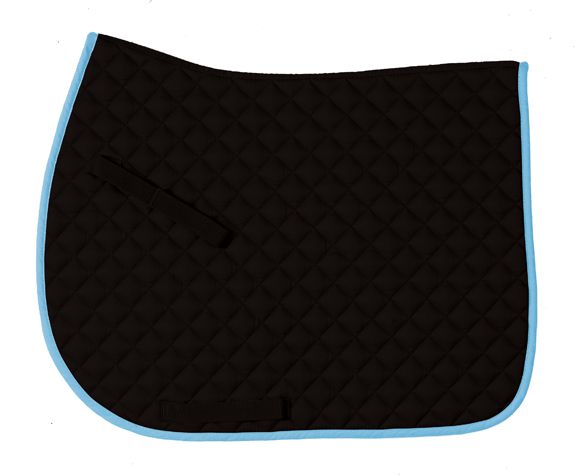 CENTAUR IMPERIAL SADDLE PAD 25.5x22.5x19&quot; BLACK/BABY BLUE