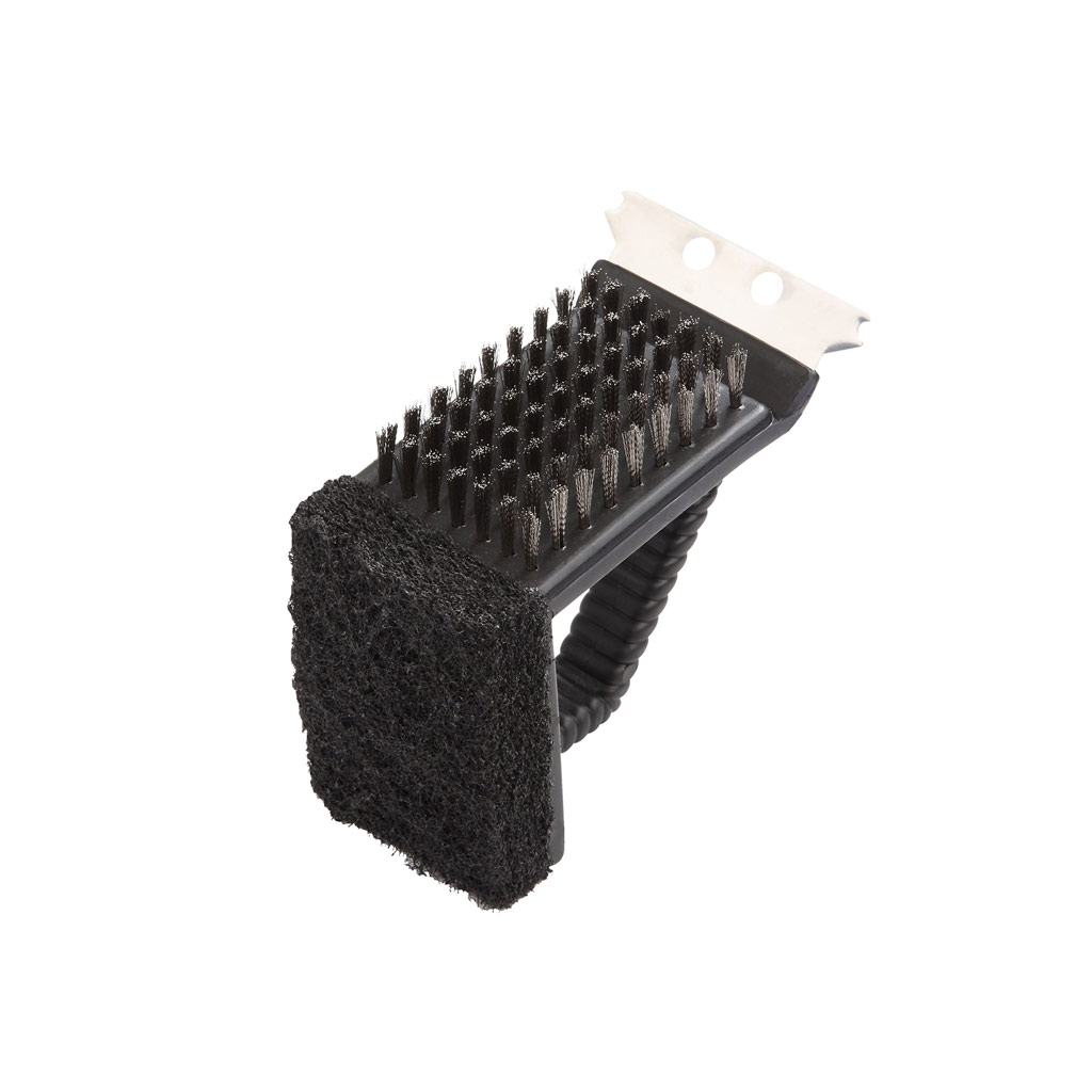 OMAHA GRILL BRUSH W/ STAINLESS STEEL SCRAPER - 2 3/4&quot;X1-3/4&quot;