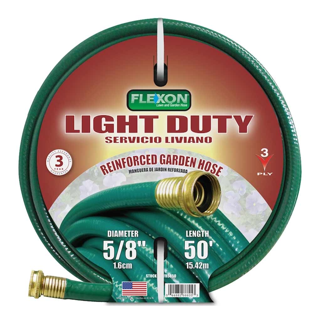 FLEXON GARDEN HOSE LIGHT DUTY 1/2"X50' GREEN VINYL FR1250