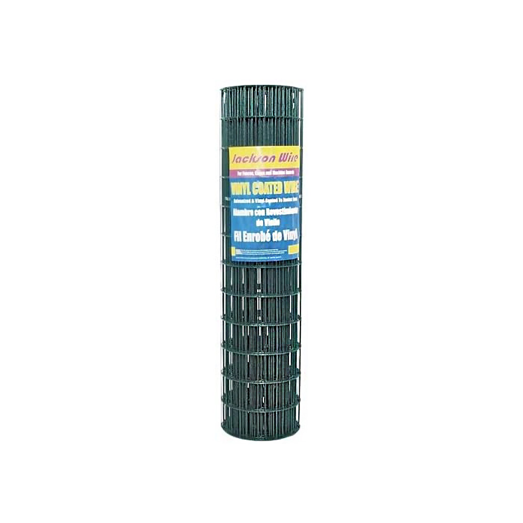 JACKSON WIRE GARDEN FENCE POLY-COATED 16GA 50'LX36"H, 2X3" MESH GALV. GREEN