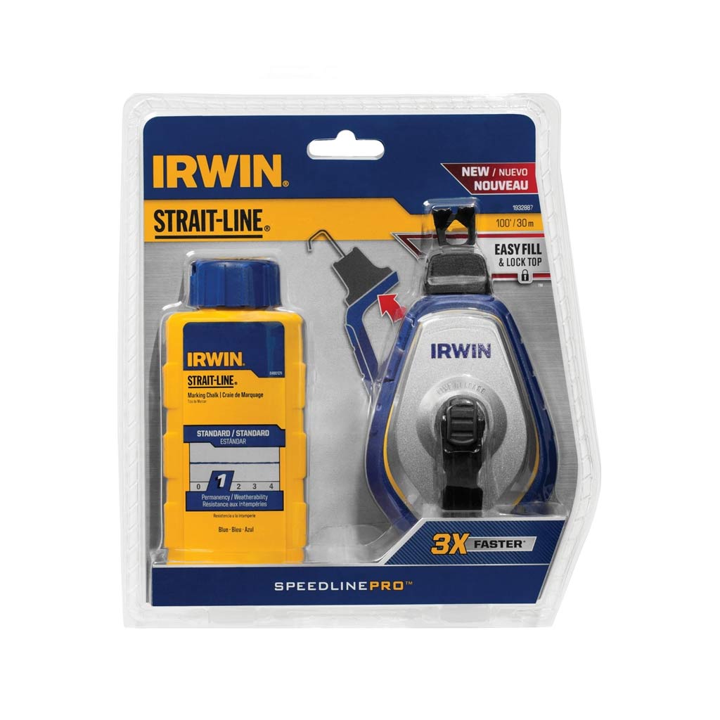 IRWIN CHALK REEL EASY FILL 100'L, BL