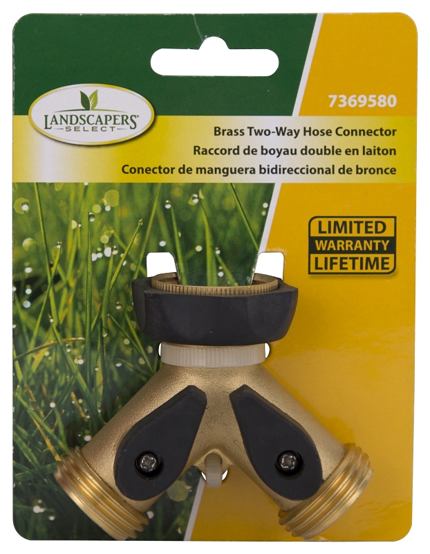 LANDSCAPERS SELECT GARDEN HOSE CONNECTOR 2-WAY BRASS