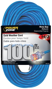 POWERZONE EXTENSION CORD 14/3 100FT  COLD WEATHER 