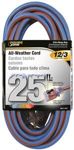 DMB - POWERZONE EXTENSION CORD 12/3 25FT HD ALL WEATHER