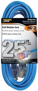 DMB - POWERZONE EXTENSION CORD 16/3 25FT COLD WEATHER 
