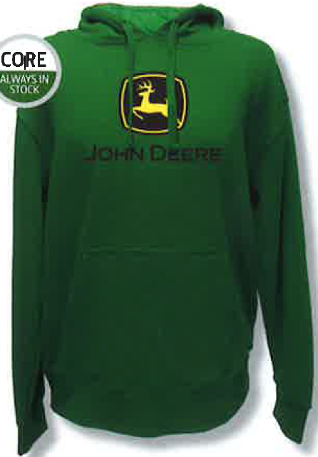 JOHN DEERE LOGO FLEECE HOODIE GREEN XL