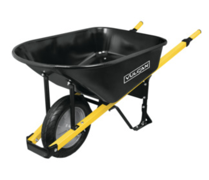 VULCAN 34472 6CU FT STEEL WHEELBARROW COMPLETE