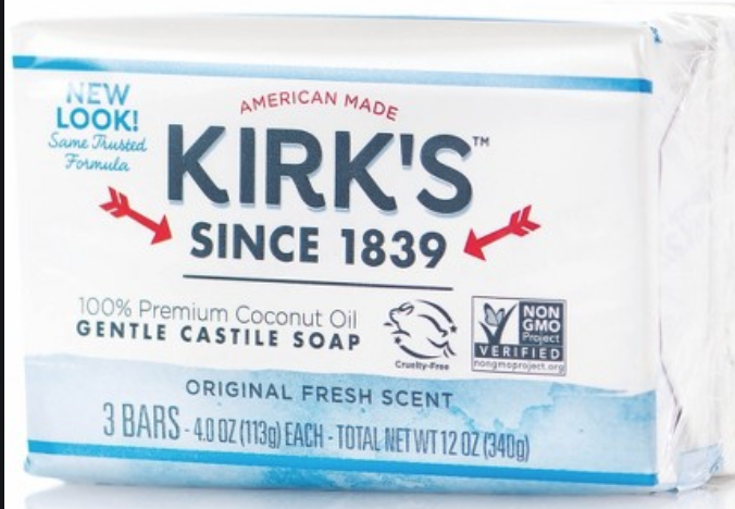 KIRKS CASTILE BAR SOAP W COCONUT OIL 113G