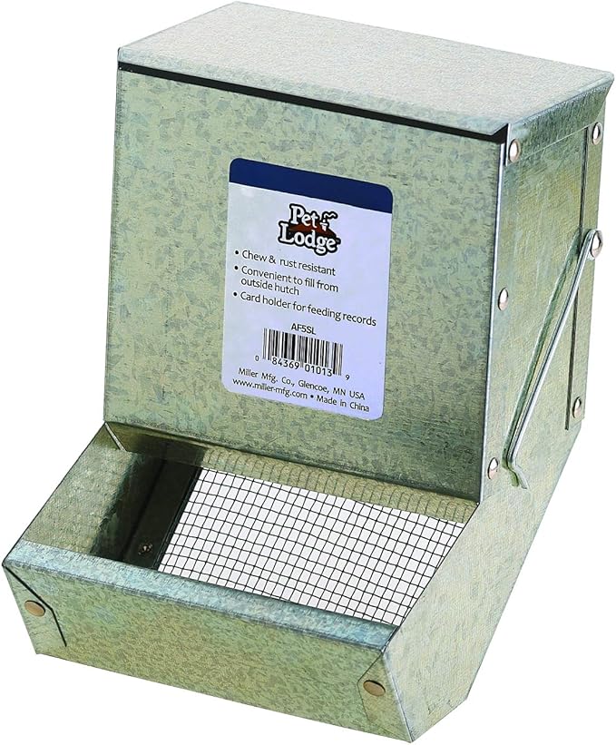 PET LODGE RABBIT FEEDER W/SIFTER AND LID 5"