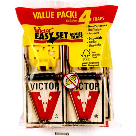 DV - VICTOR EASY SET MOUSE TRAP PRE-BAITED (4PK) M039