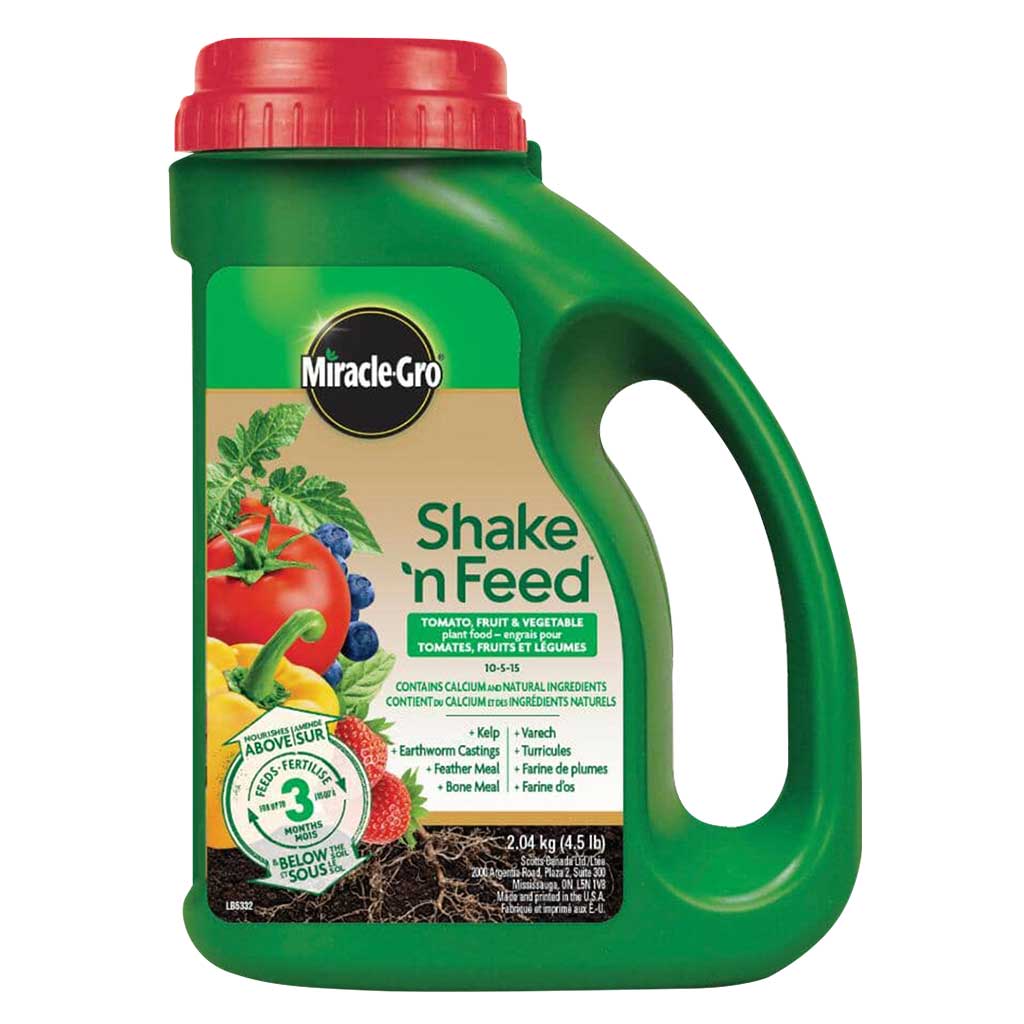 DR - MIRACLE GRO SHAKE N FEED TOMATO/FRUIT/VEG 10-5-15  2.04KG