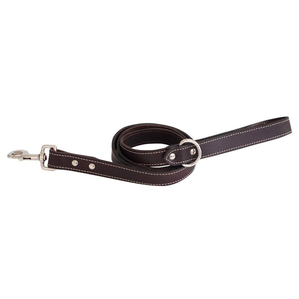 SHEDROW RICHMOND TOP STITCH LEATHER LEASH 5FT BRN S