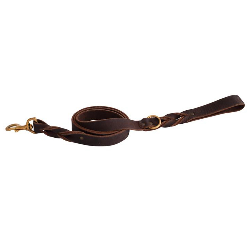 SHEDROW BRISTOL TWISTED LEATHER LEASH 5FT BROWN S