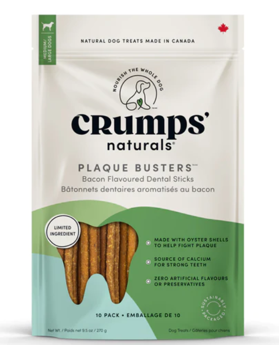 CRUMPS NATURALS PLAQUE BUSTERS BACON 270G (10PK)