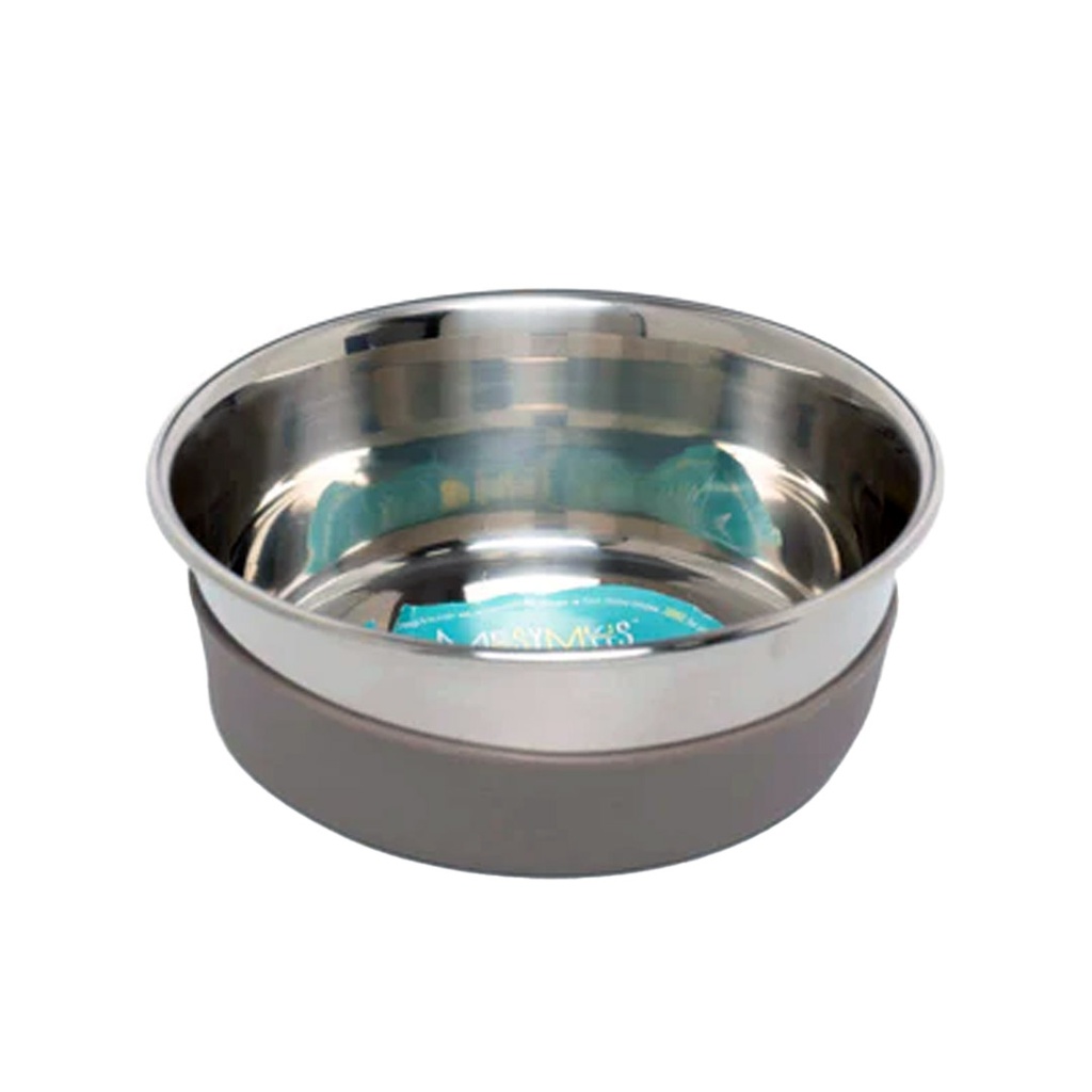 MESSY MUTTS HEAVY GAUGE BOWL W/NON SLIP 4.5 CUPS GREY MEDIUM