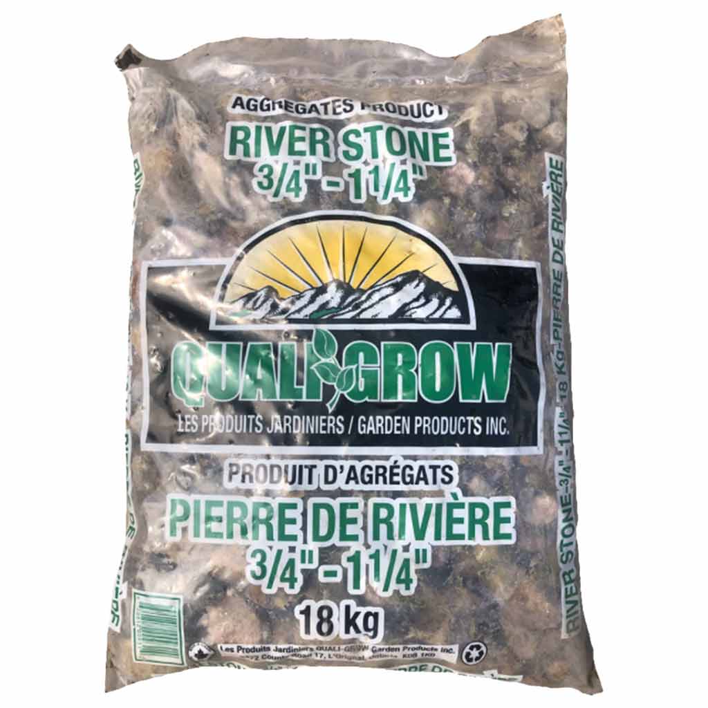 QUALI GROW RIVER STONE MEDIUM 3/4&quot;-1&quot; 18KG