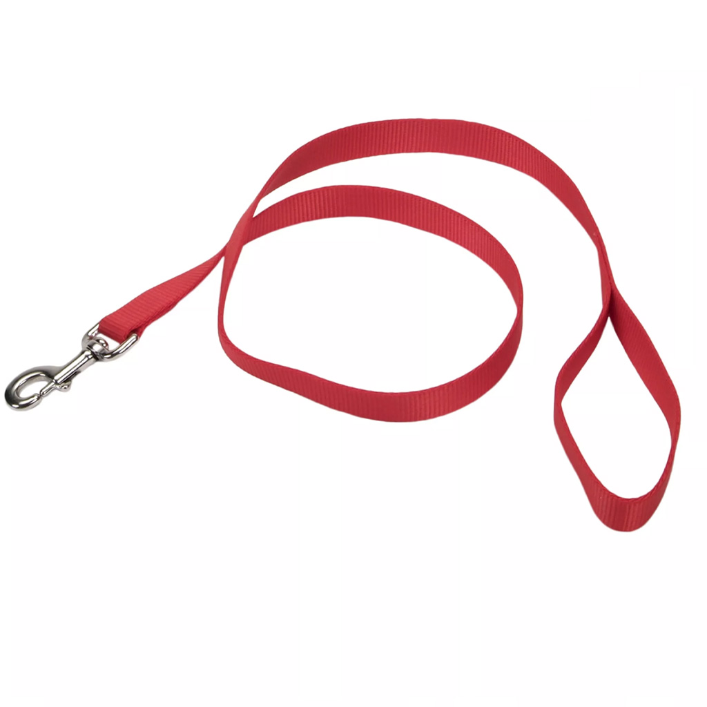 COASTAL SINGLE PLY DOG LEASH RED 3/4&quot;X6'