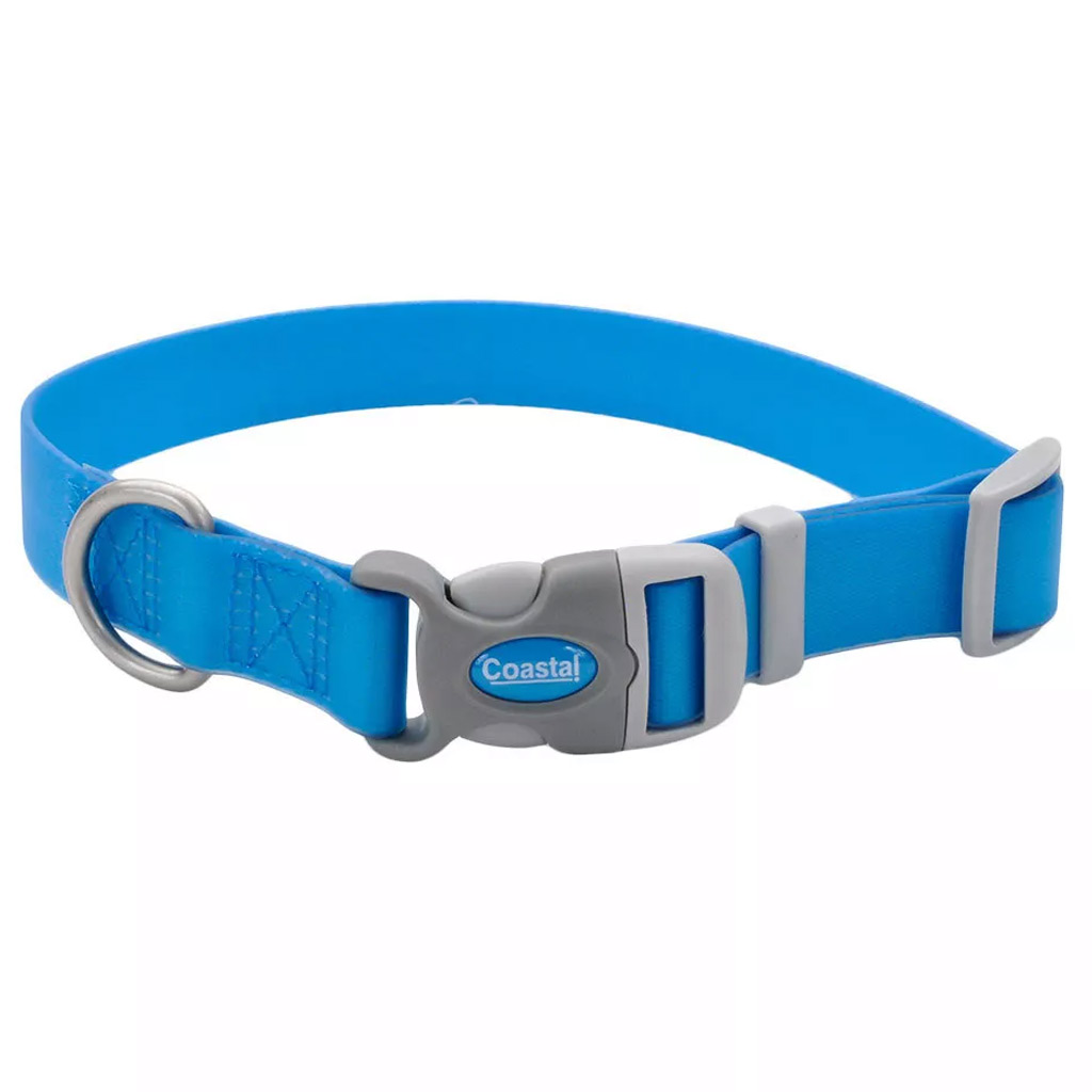 COASTAL PRO ADJ WATERPROOF COLLAR AQUA 3/4&quot;X8-12&quot;