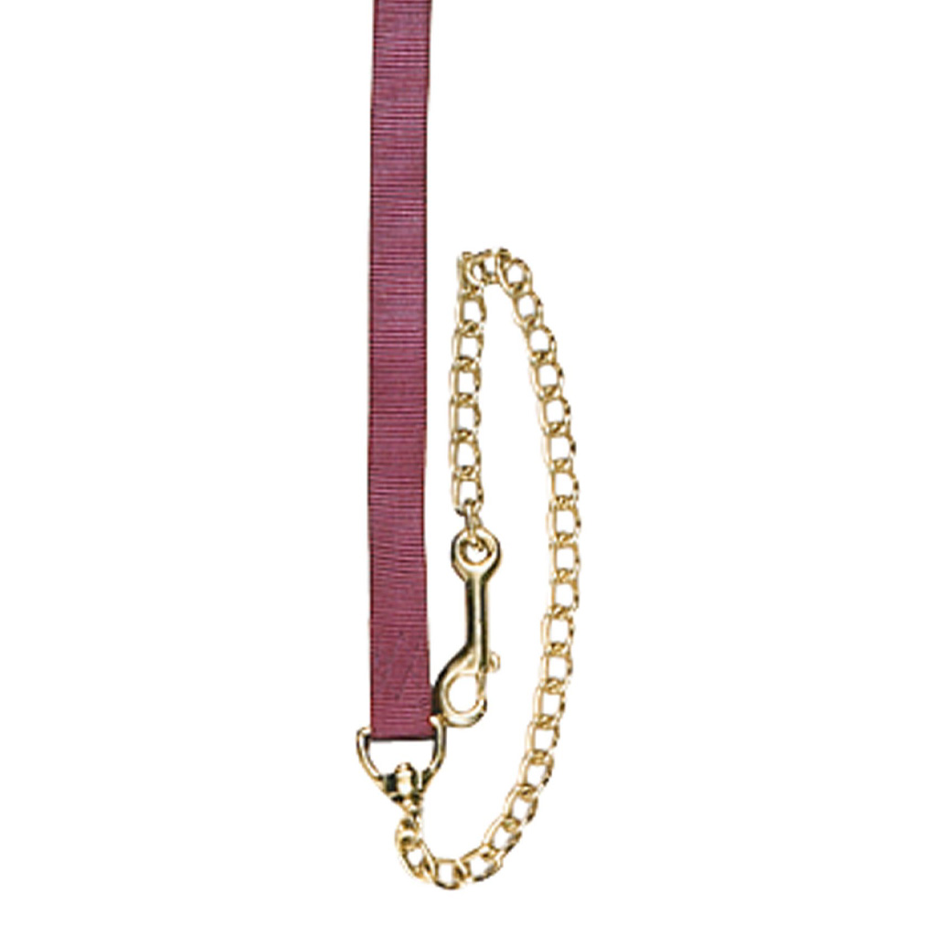 GER-RYAN NYLON 2PLY LEAD 8" W/ CHAIN BURGUNDY