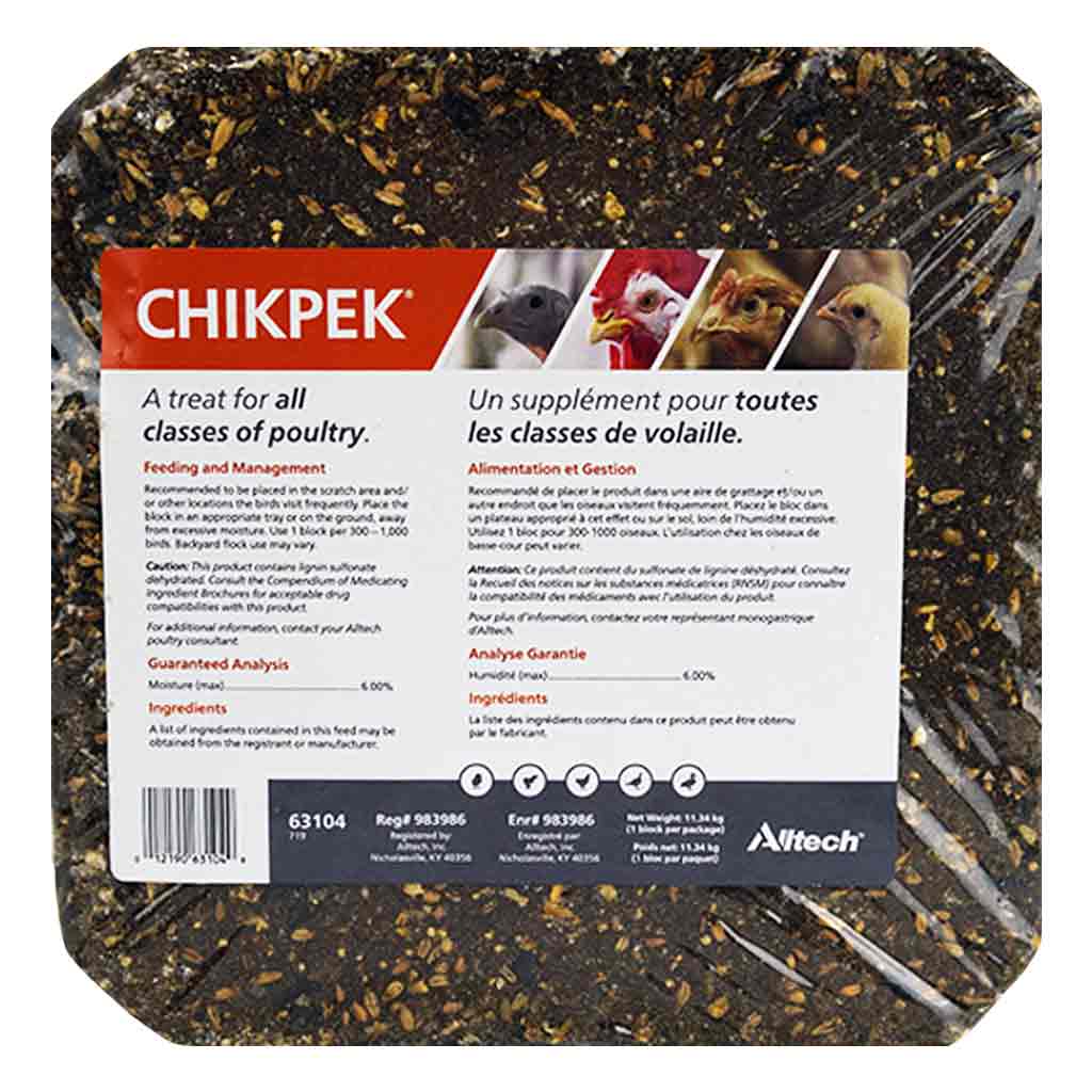 MASTERFEEDS CHIKPEK BEAK BLUNTING SUPPLEMENT BLOCK 11.4KG