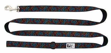 DMB - RC PET LEASH PRIMARY 1&quot;X6' BONES