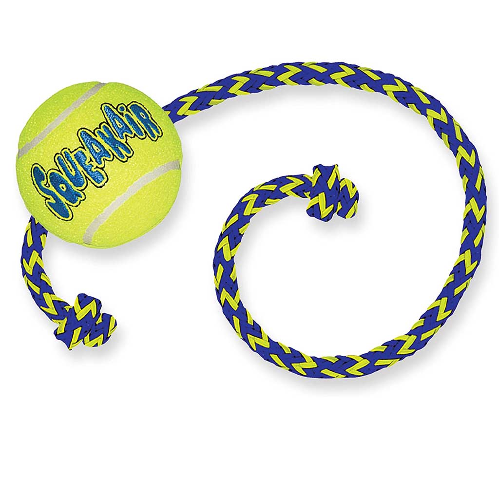 DV - KONG SQUEAKER BALL W/ROPE MEDIUM