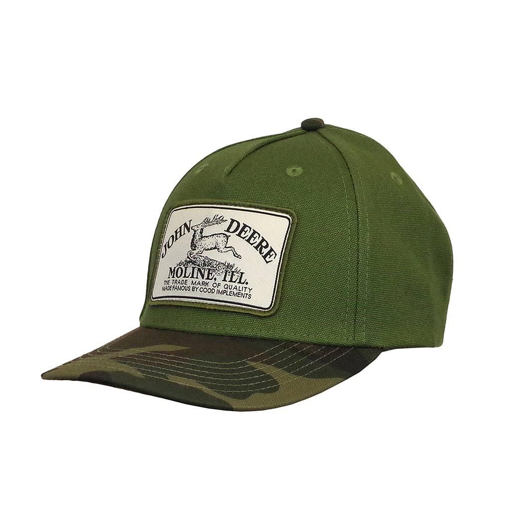 JOHN DEERE CAP TWILL VINTAGE LOGO CAMO/OLIVE