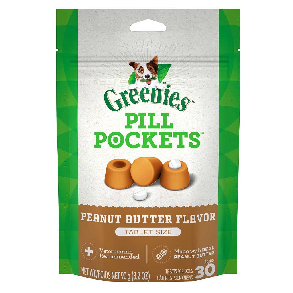 GREENIES PILL POCKET DOG PEANUT BUTTER 3.2oz TABLET