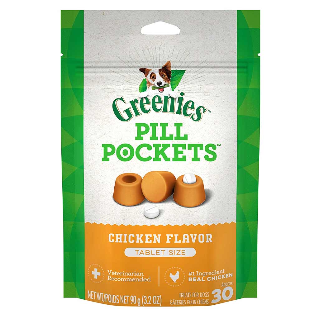 GREENIES PILL POCKET DOG CHICKEN 3.2oz TABLET