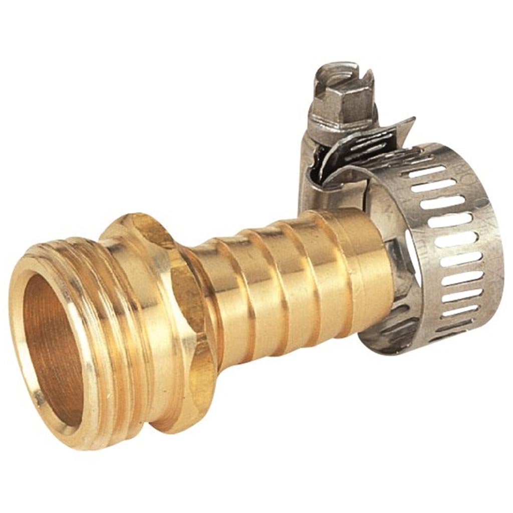LANDSCAPERS SELECT HOSE COUPLING W/ CLAMP 5/8" TO 3/4" MALE BRASS GB958M3L