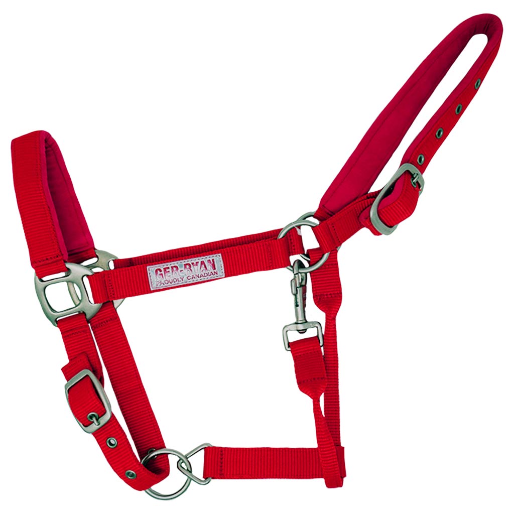 GER-RYAN NYLON HALTER PADDED COB RED