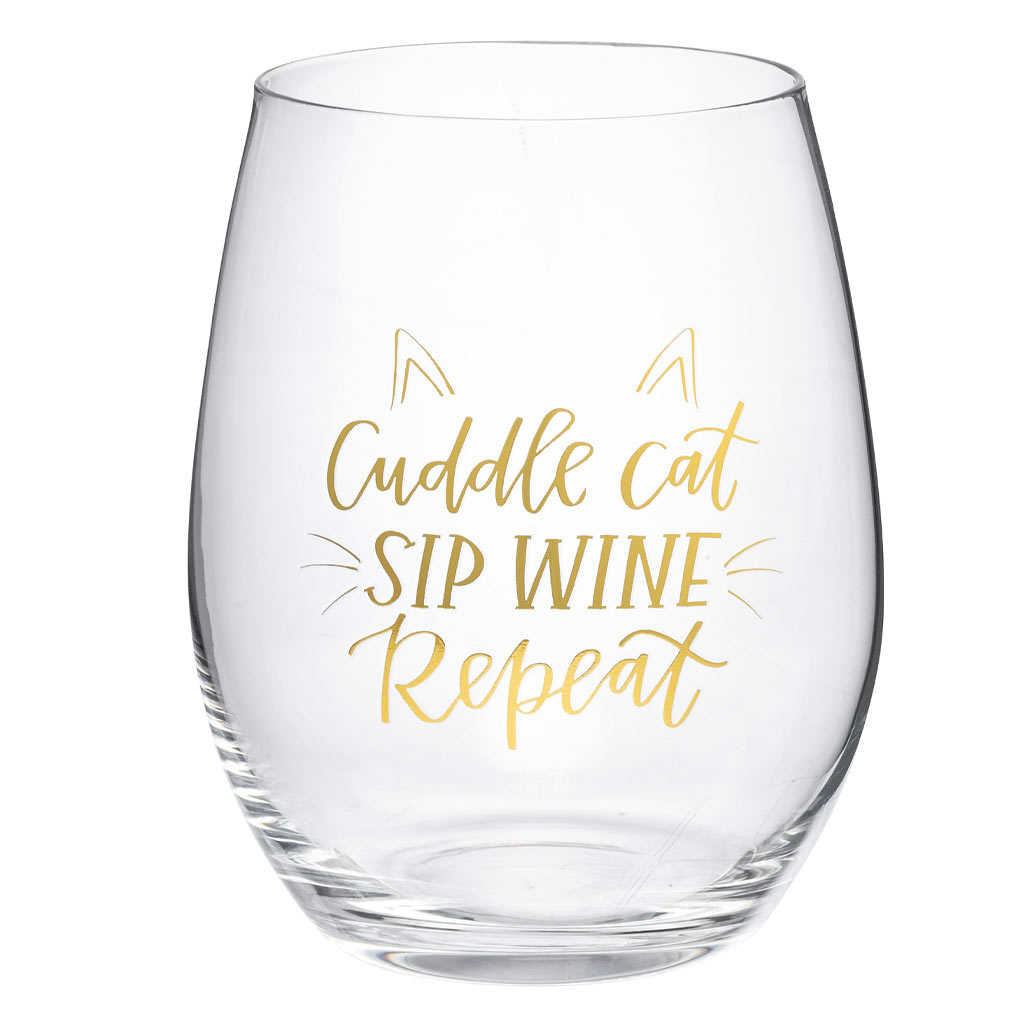 DMB - CANDYM CUDDLE CAT SIP WINE GLASS
