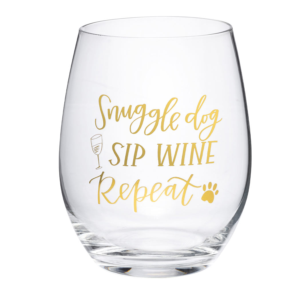 DMB - CANDYM SNUGGLE DOG WINE GLASS