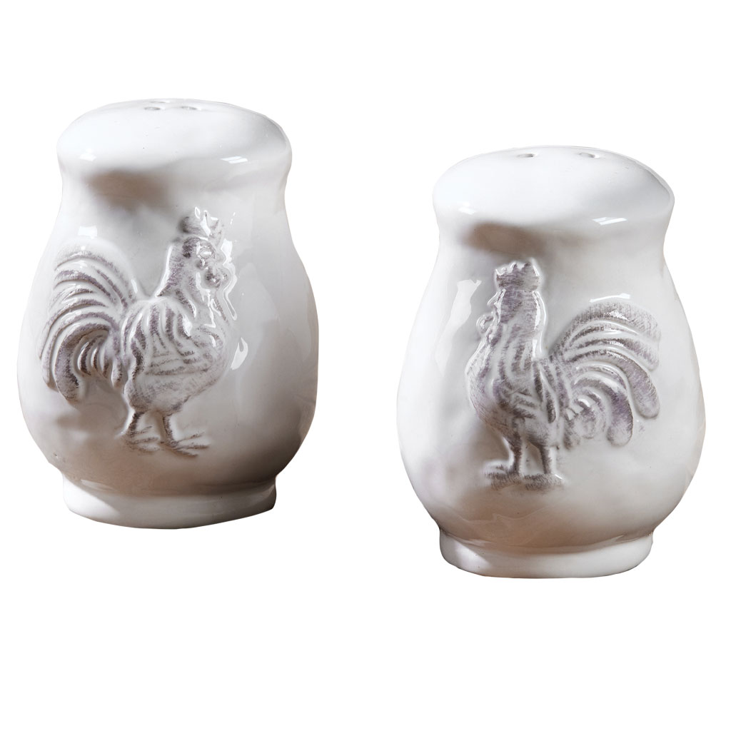 DV - GIFTCRAFT CERAMIC ROOSTER SALT AND PEPPER SET